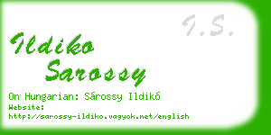 ildiko sarossy business card